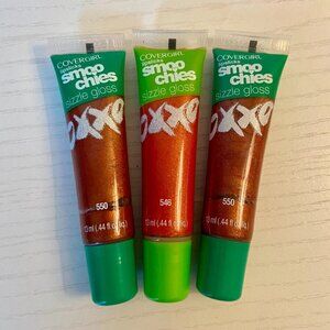 3x Covergirl Lipstick Smoo Chies Sizzle Gloss #550 Glisten Up Turn Up Heat 546